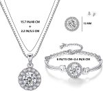 YooAi Jewellery Set Heart Pendant Necklace and Earrings Set Cubic Zirconia Jewellery for Women - Image 5